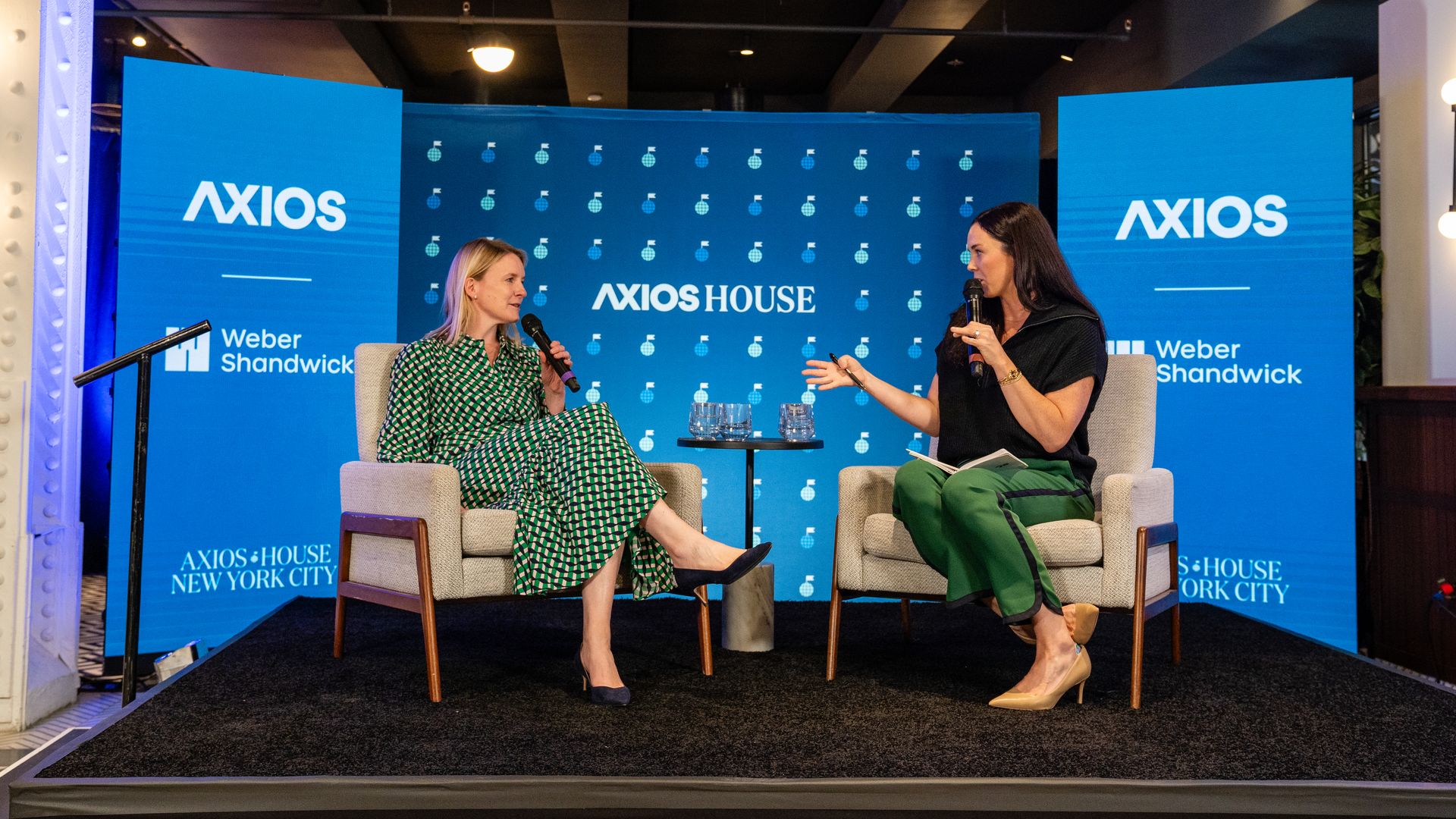 Photo of Danone SVP Gemma Hart on stage at Axios House in NYC