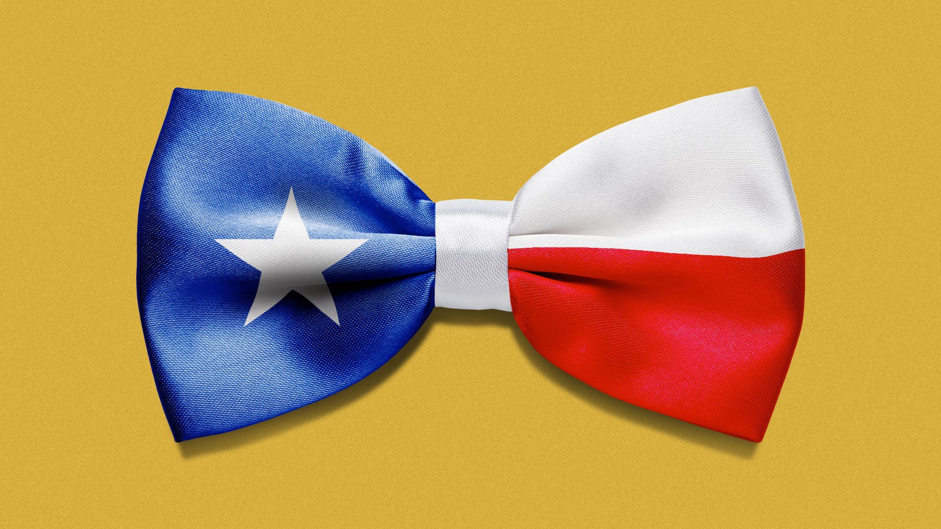 Illustration of a bow tie with a flag of Texas design.