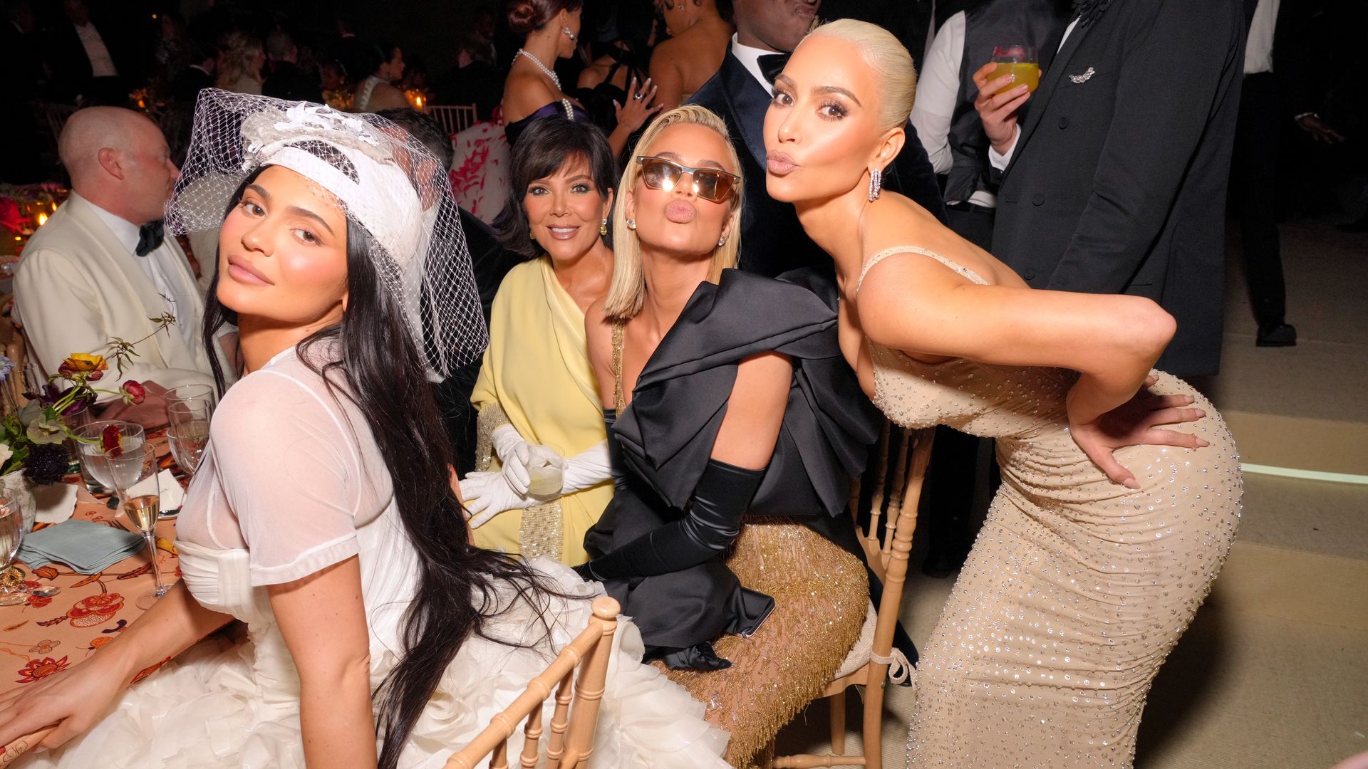 Kylie Jenner, Kris Jenner, Khloé Kardashian and Kim Kardashian attend The 2022 Met Gala.