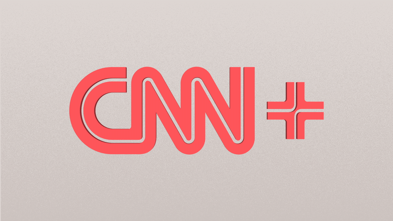 Illustration of the CNN Plus logo falling over backwards. 
