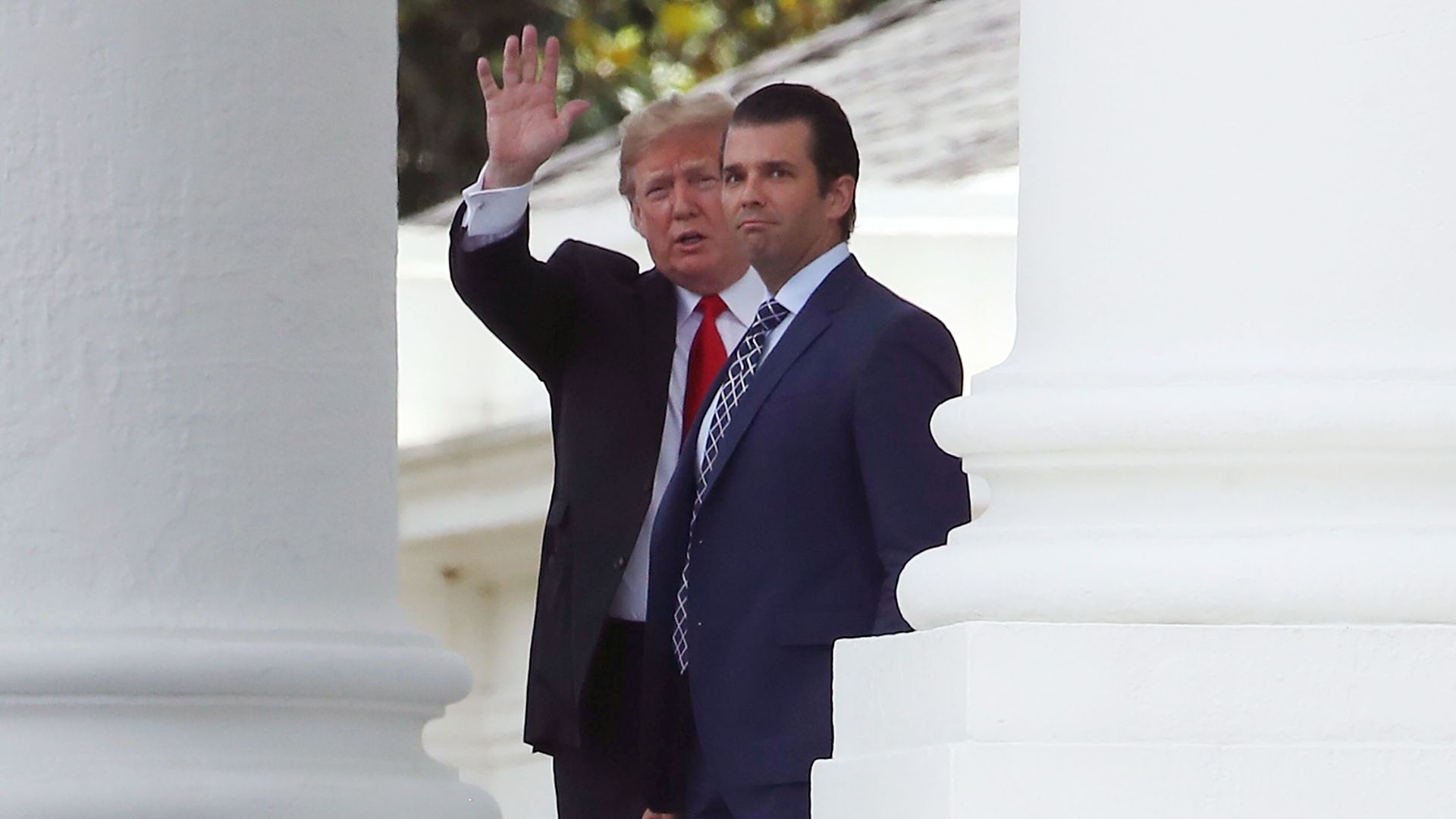 President Trump at the White House with his son, Don Jr.