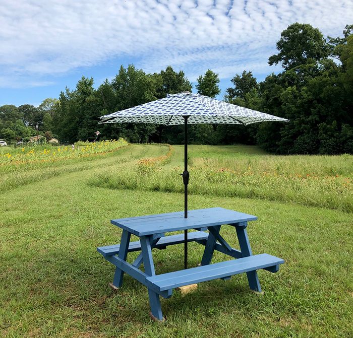 picnic table at mclawnland farms
