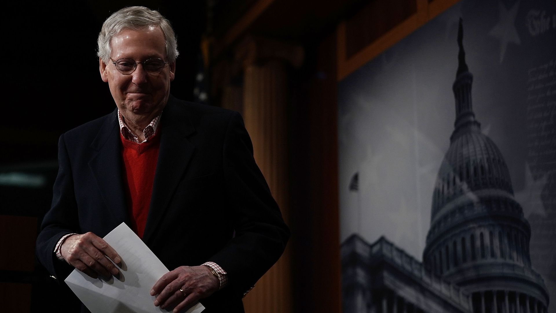 Mitch McConnell smiling