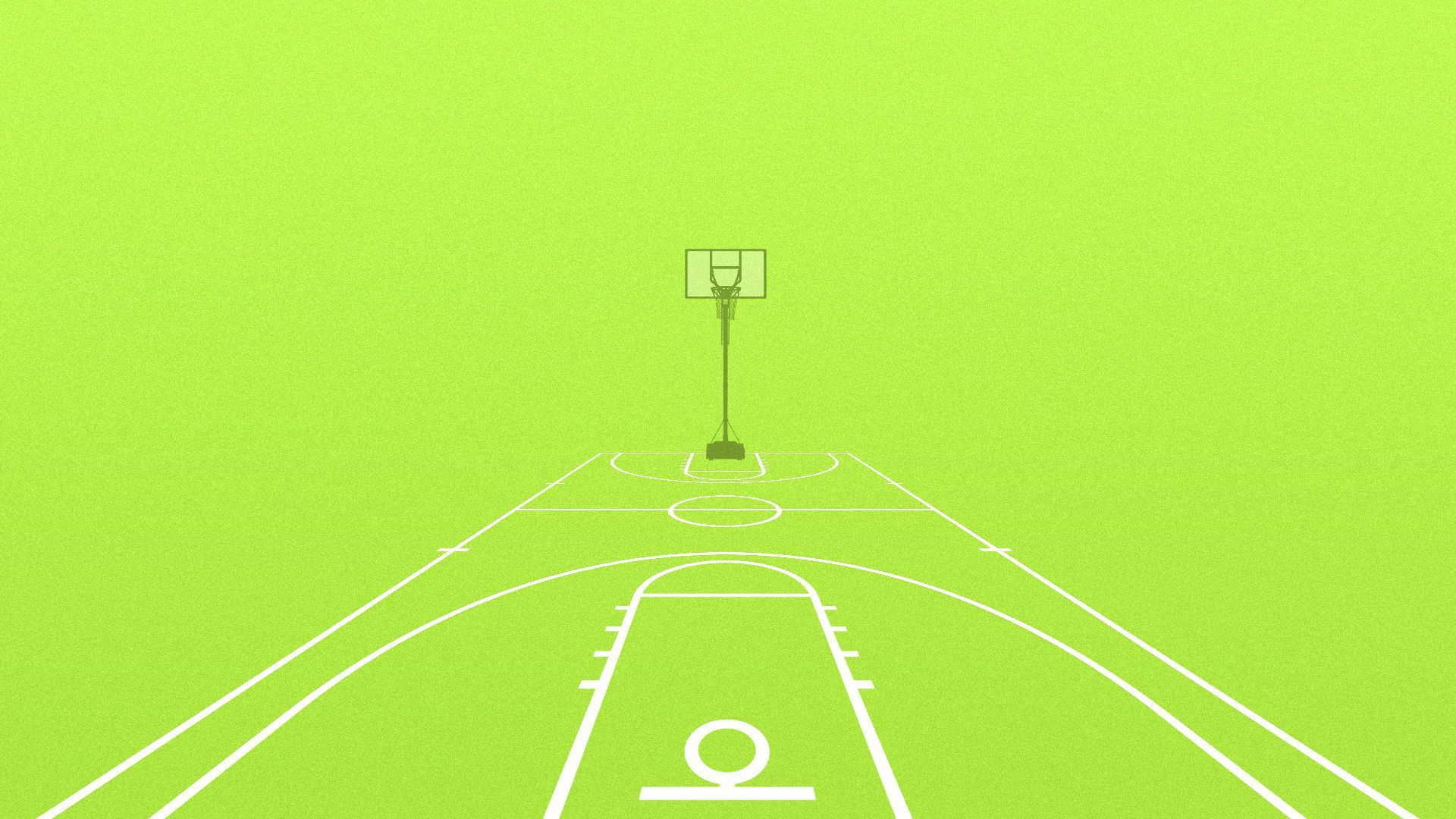 Illustration of a basketball court