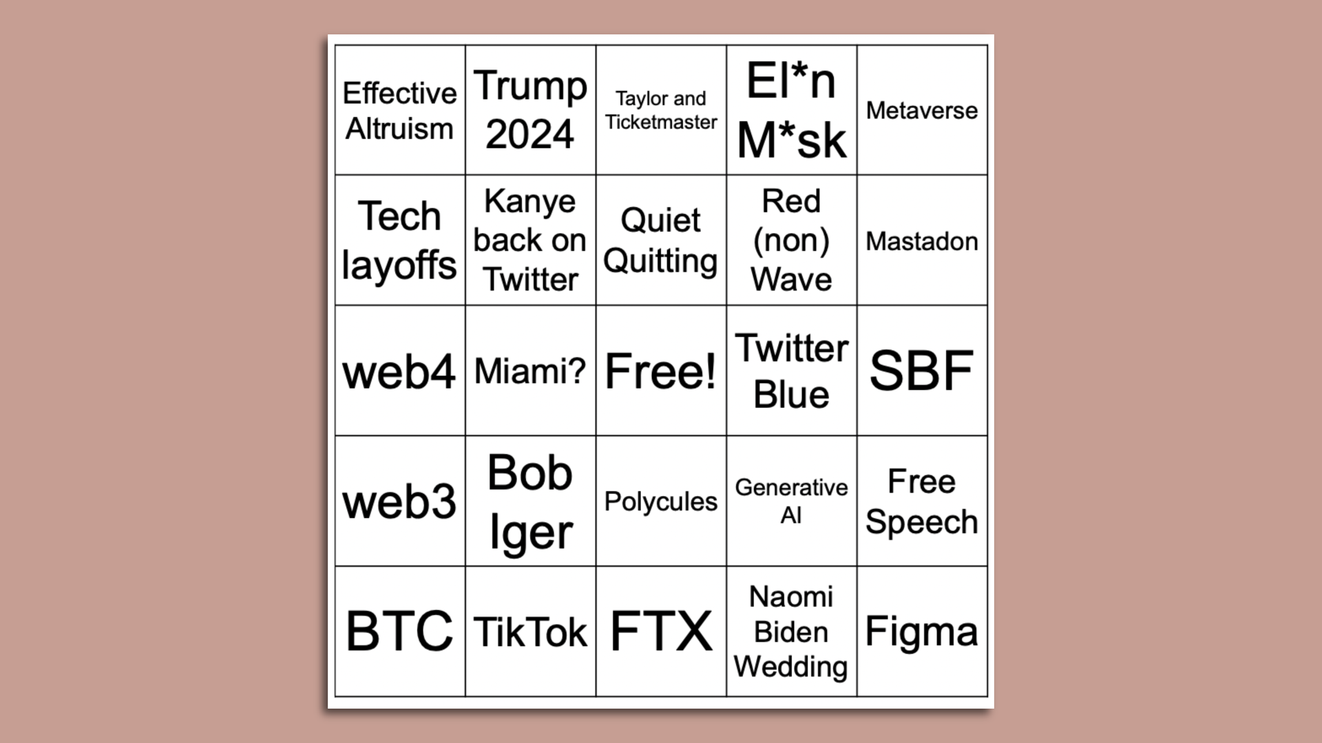 A Thanksgiving 2022 bingo card for techies, courtesy of VC Ashley Mayer
