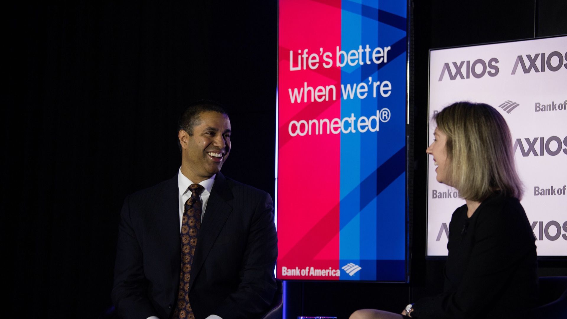 FCC's Pai discusses tech with Axios' Kim Hart on stage