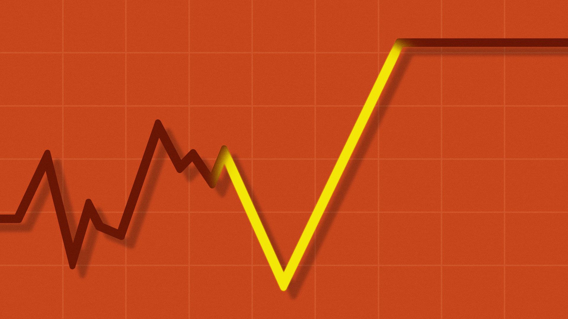 Illustration of line graph making a checkmark