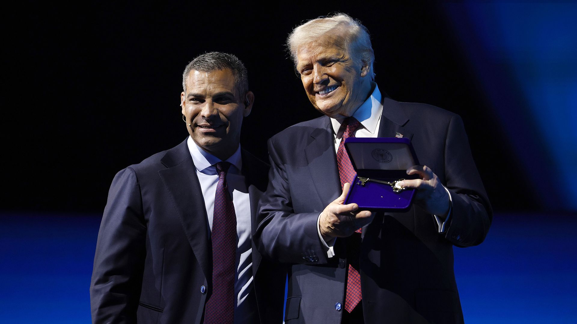 City of Miami Mayor Suarez and President Trump. 