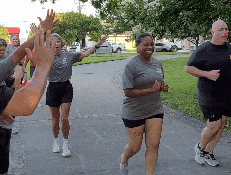 Image shows Kirkpatrick running.