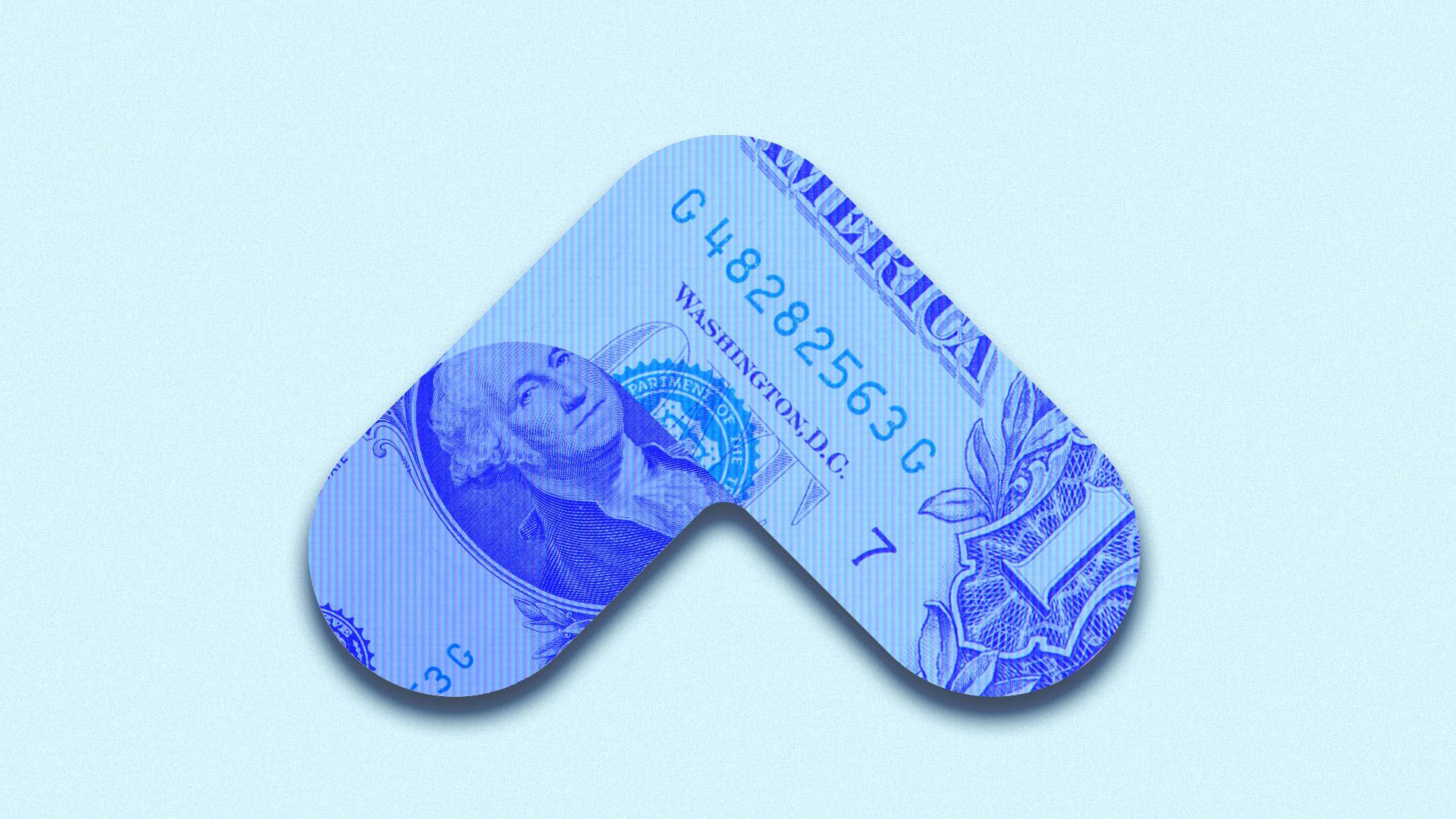 Illustration of the Upstart logo as a dollar bill