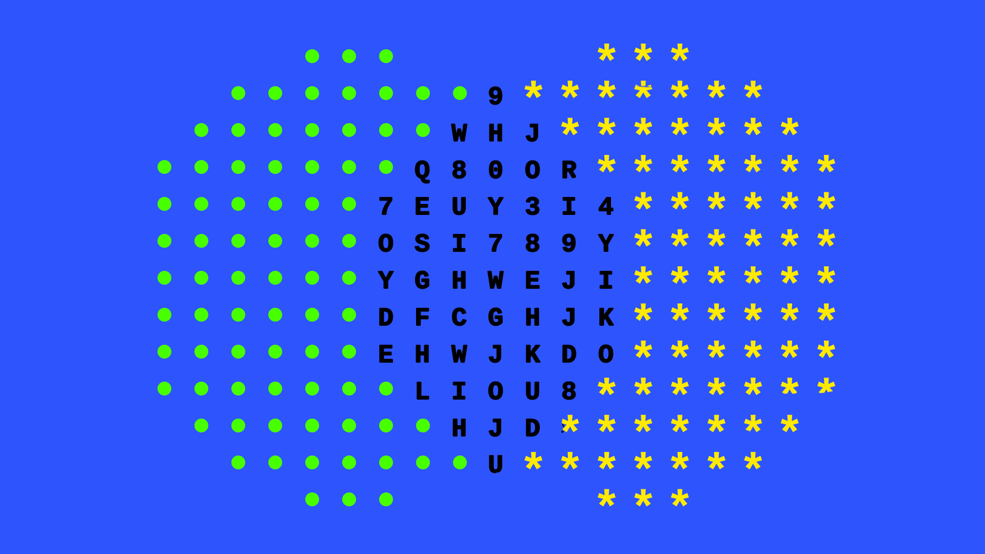 Illustration of encryption as an abstract eye made up of symbols and code