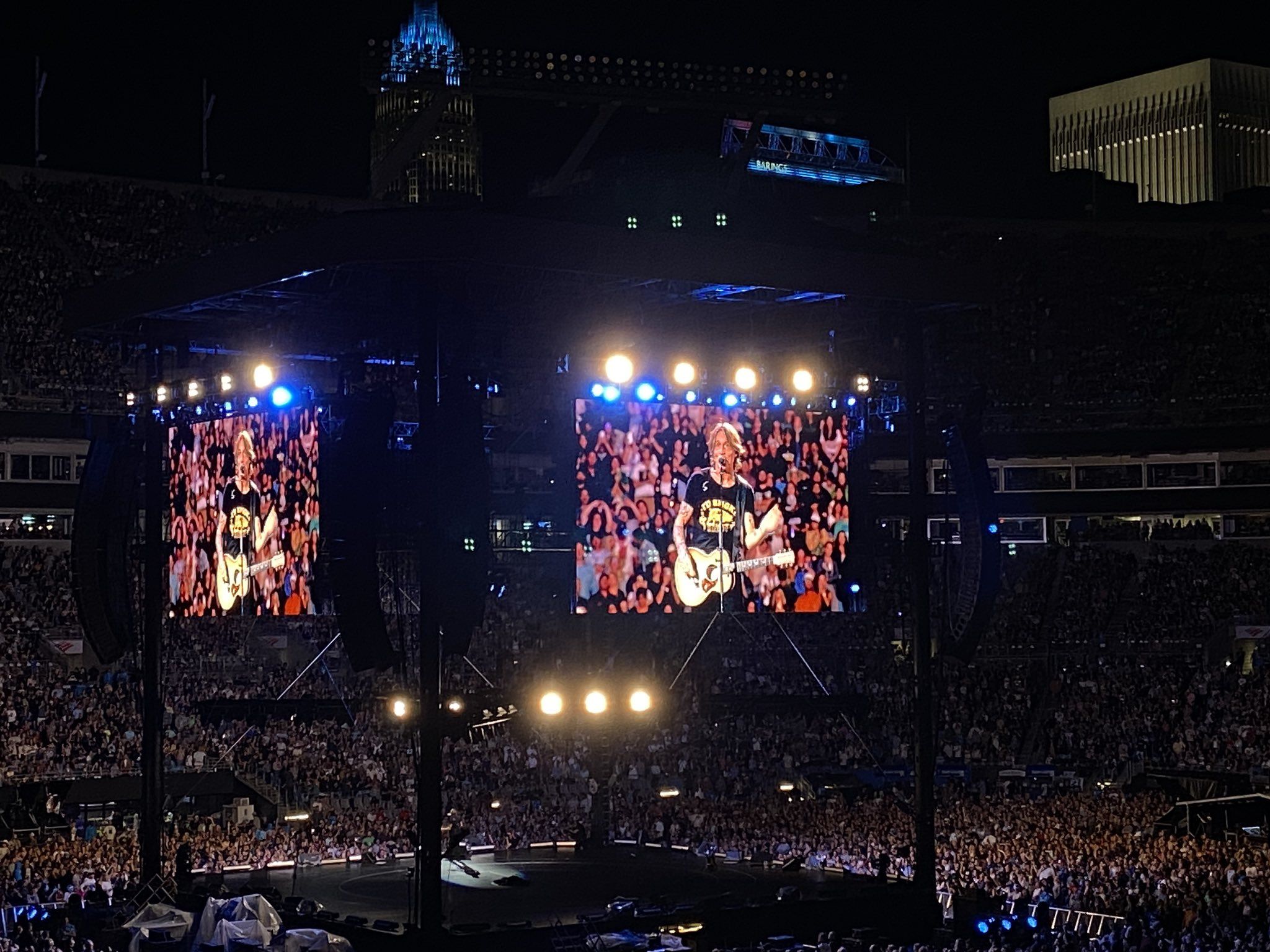 Keith Urban performing. 