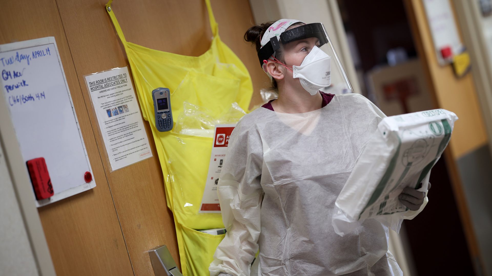 A health care worker in a Maryland hospital.