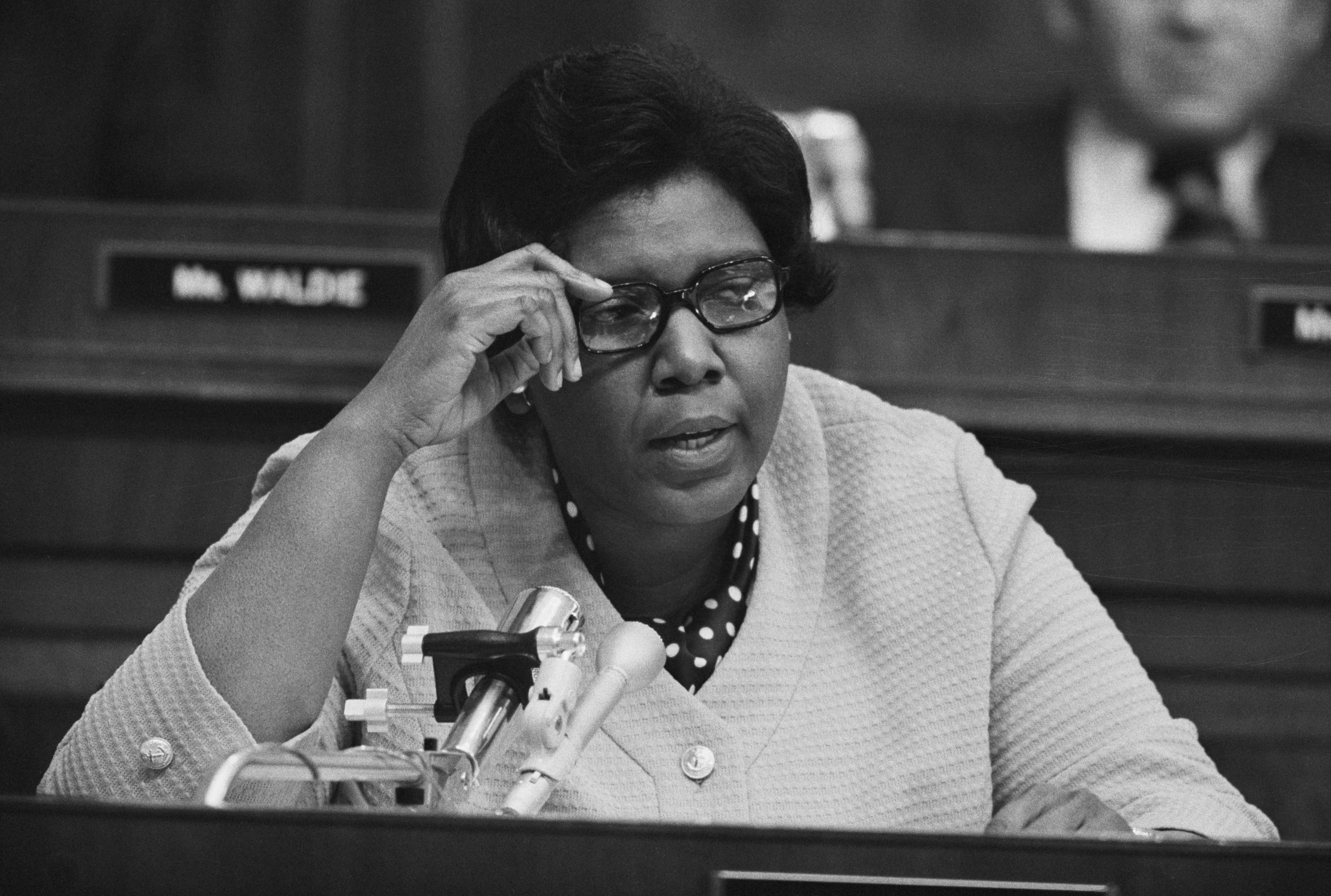 Congresswoman Barbara Jordan delivers her opening remarks on July 25, 1974, during the House Judiciary Committee's hearings on the issue of the impeachment of President Richard Nixon. 