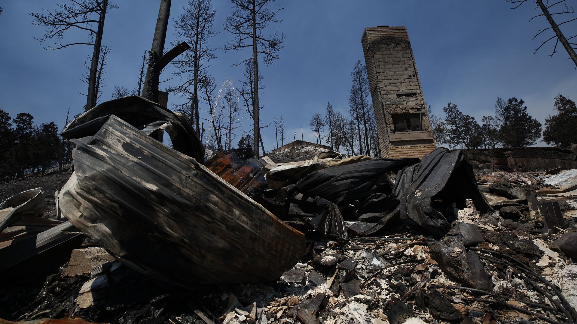 Structures that were destroyed in the Village of Ruidoso, New Mexico are photographed on June 19, 2024.