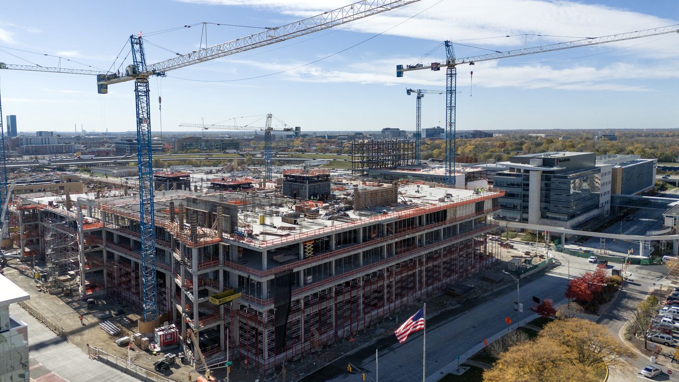 IU Health progresses on downtown hospital construction - Axios Indianapolis