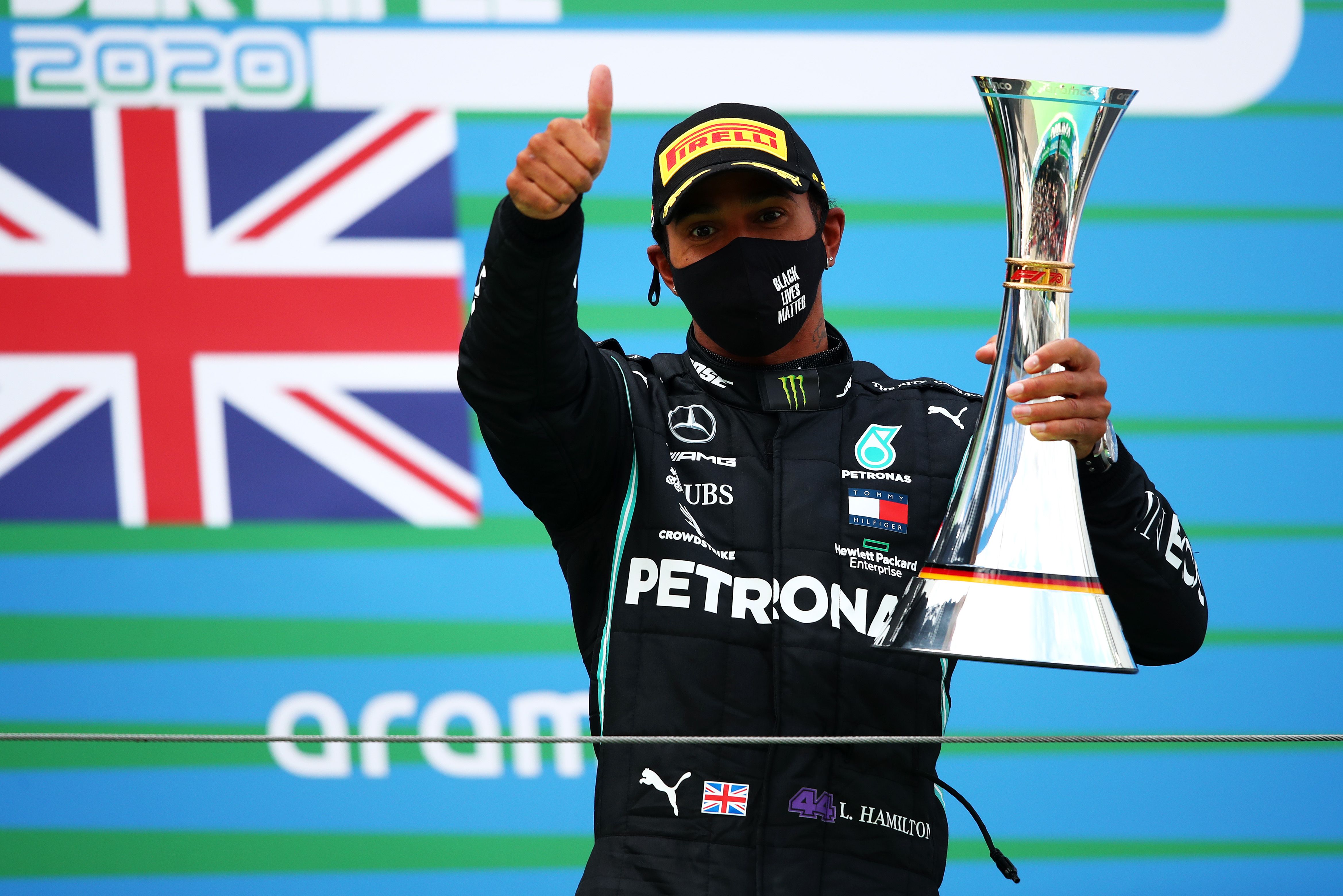 Lewis Hamilton gives thumbs up