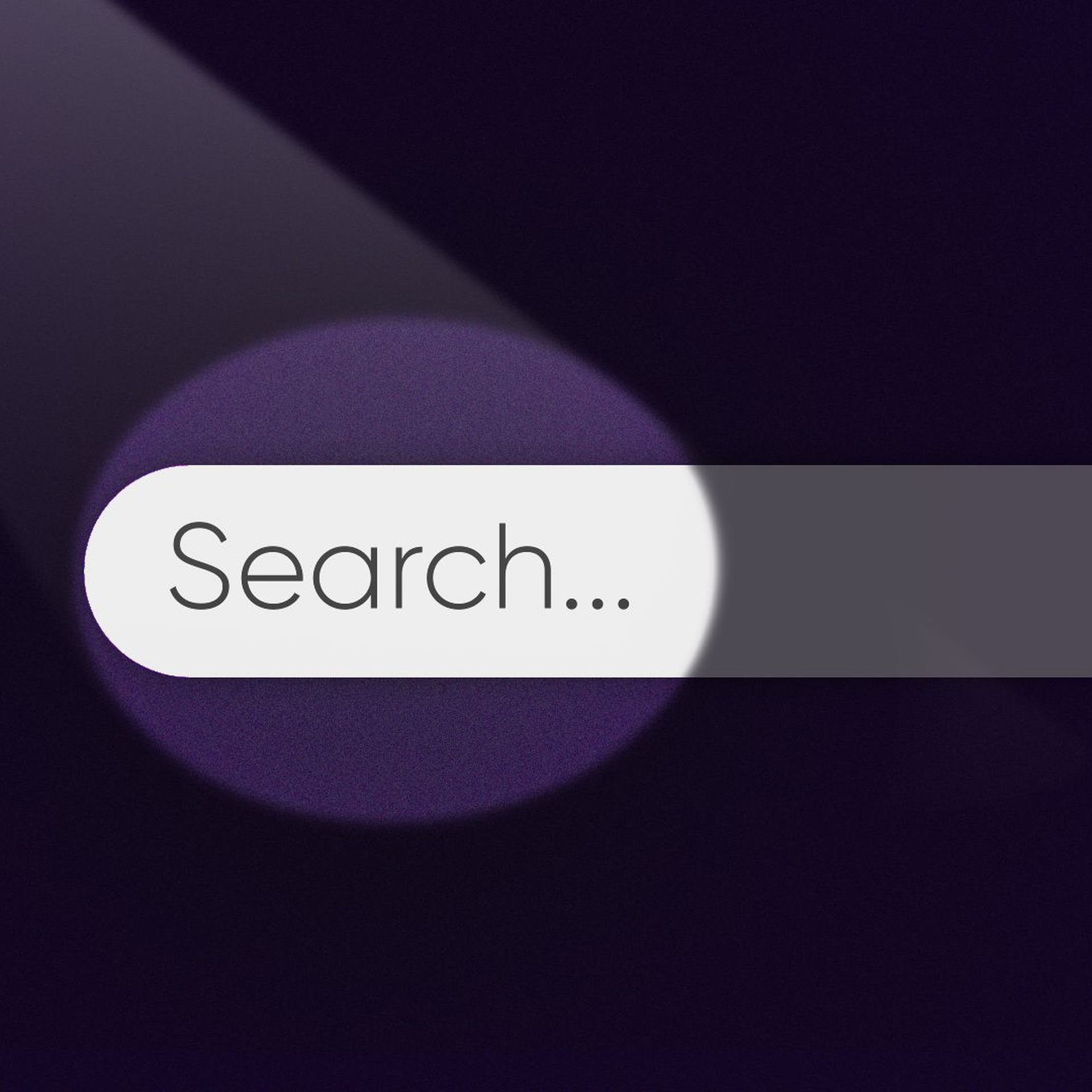 Illustration of a search bar being illuminated by a spotlight.