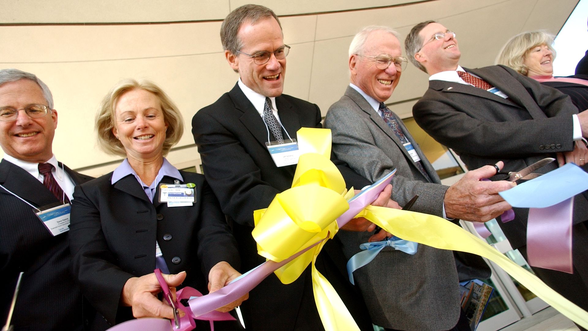Hospital and city officials cut a ribbon to celebrate the unofficial opening of the Good Samaritan Medical Center in Lafayette in 2004. 
