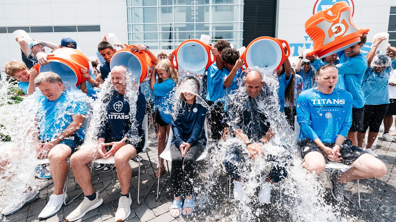 Titans revive ice bucket challenge for Johnson