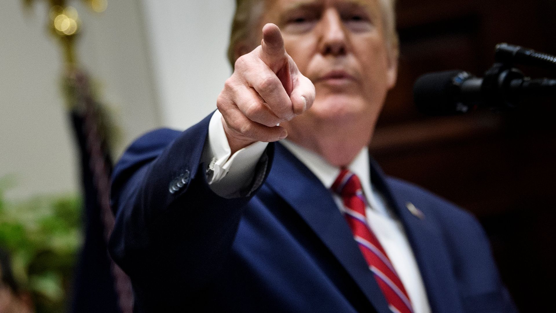 President Trump pointing 