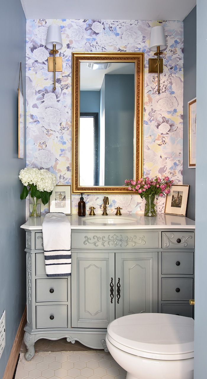 Mint Hill colonial remodel powder room