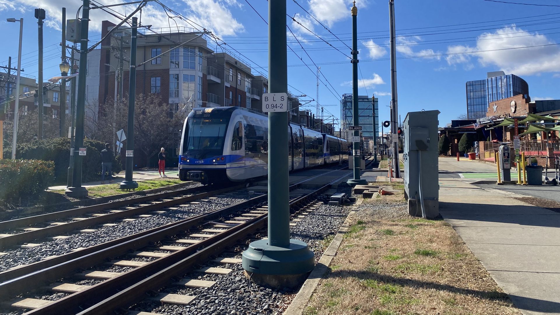 light rail in Charlotte's South End neighborhood