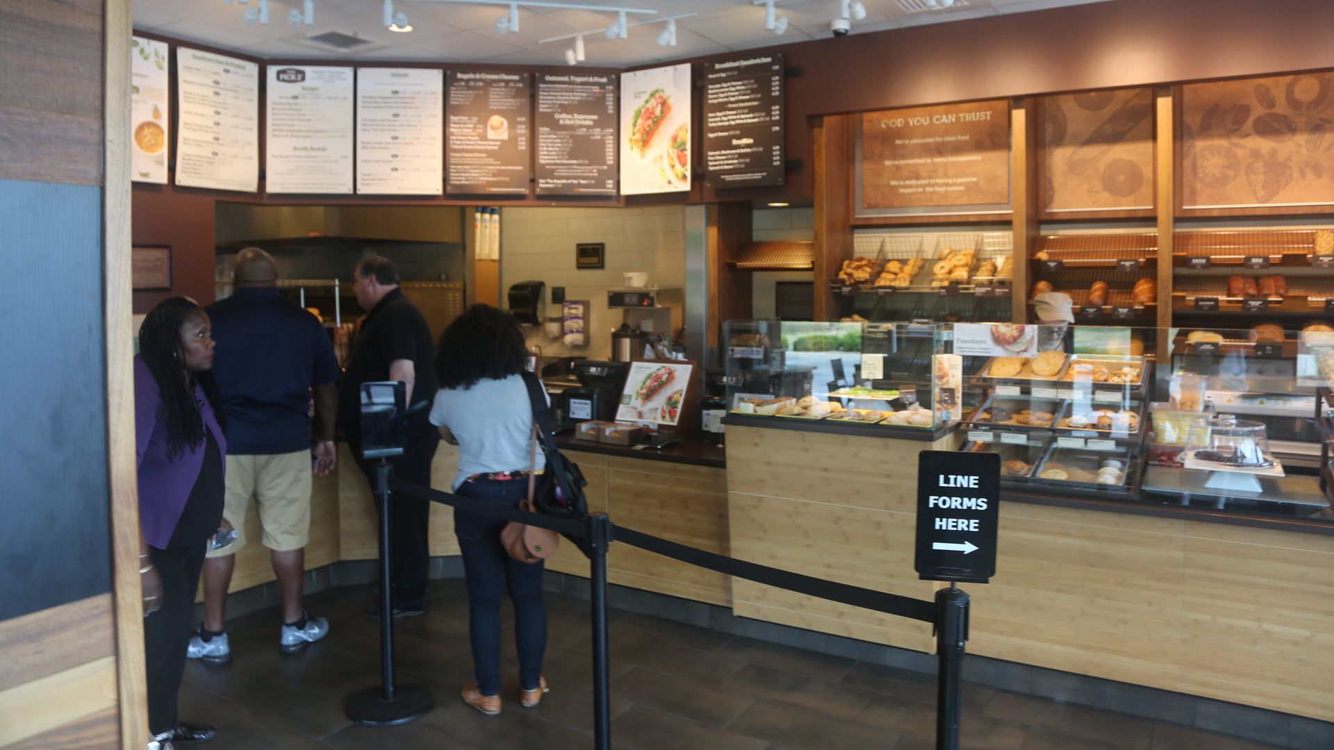 Panera customers in line.