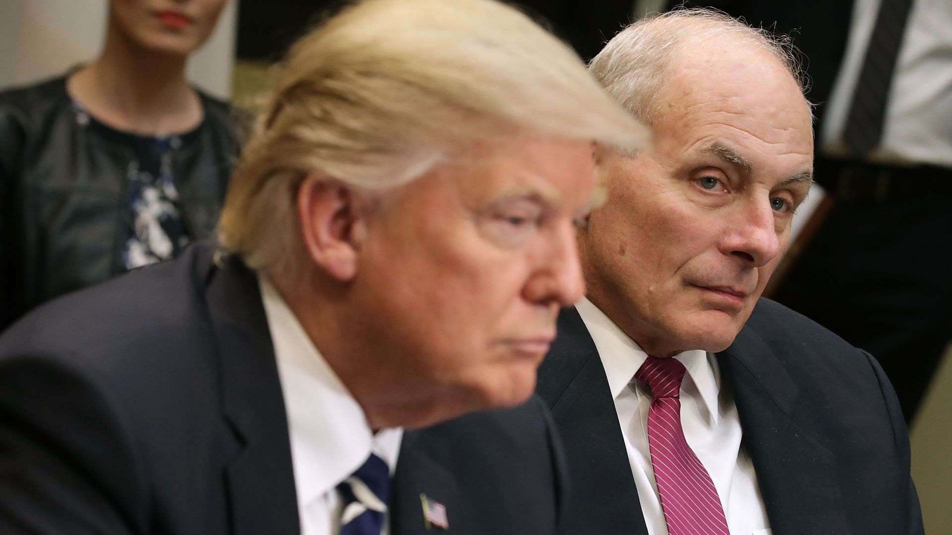John Kelly next to President Trump in the White House in January 2017.