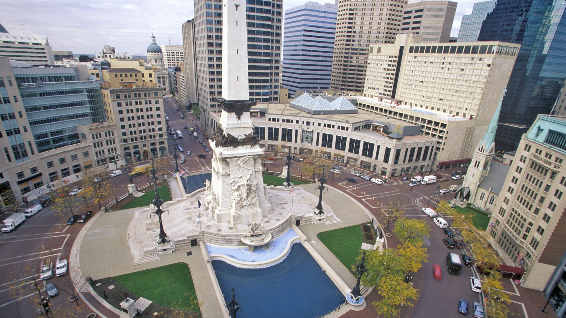 monument surrounded by a circular road