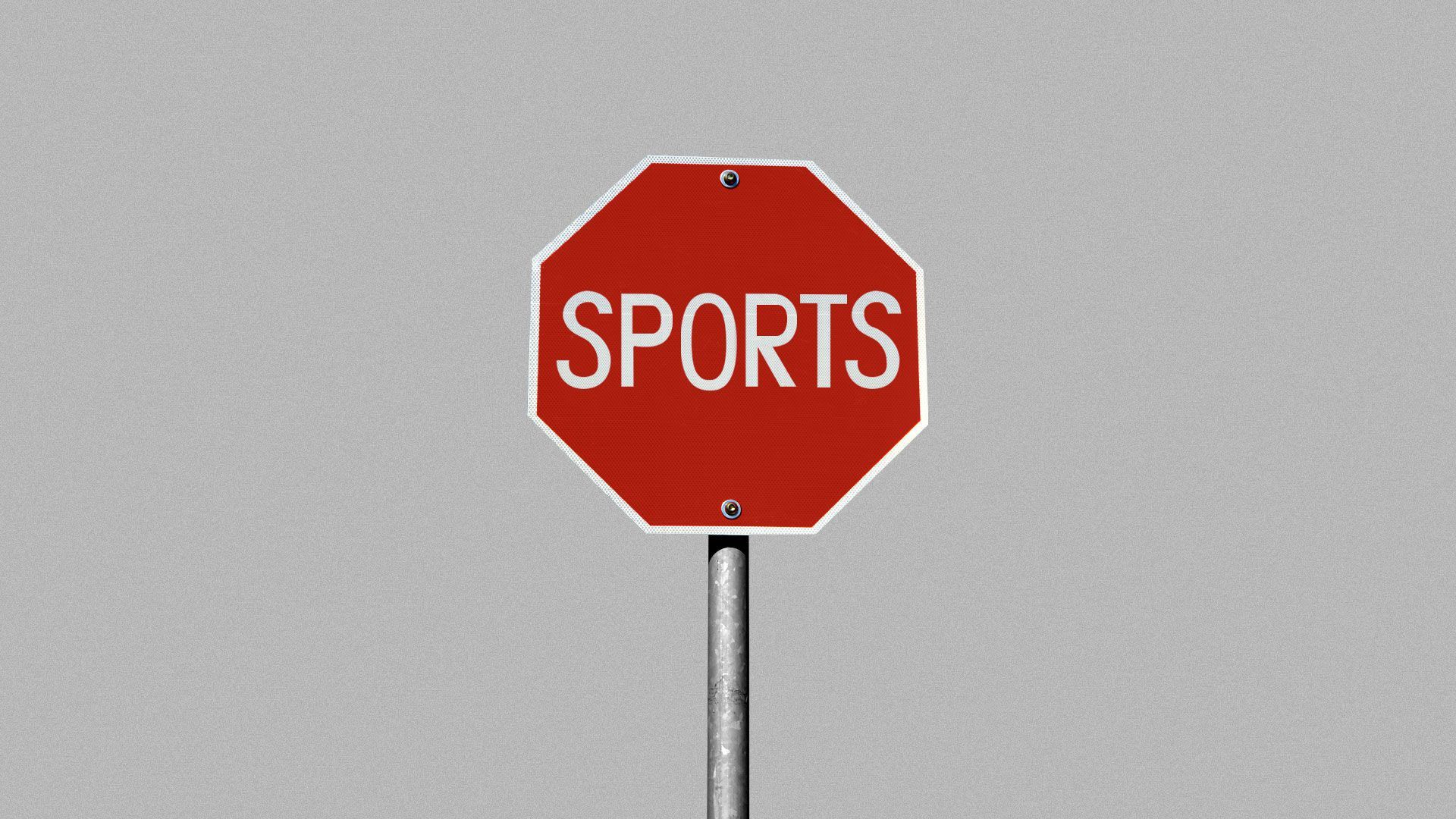 Illustration of "sports" written on stop sign