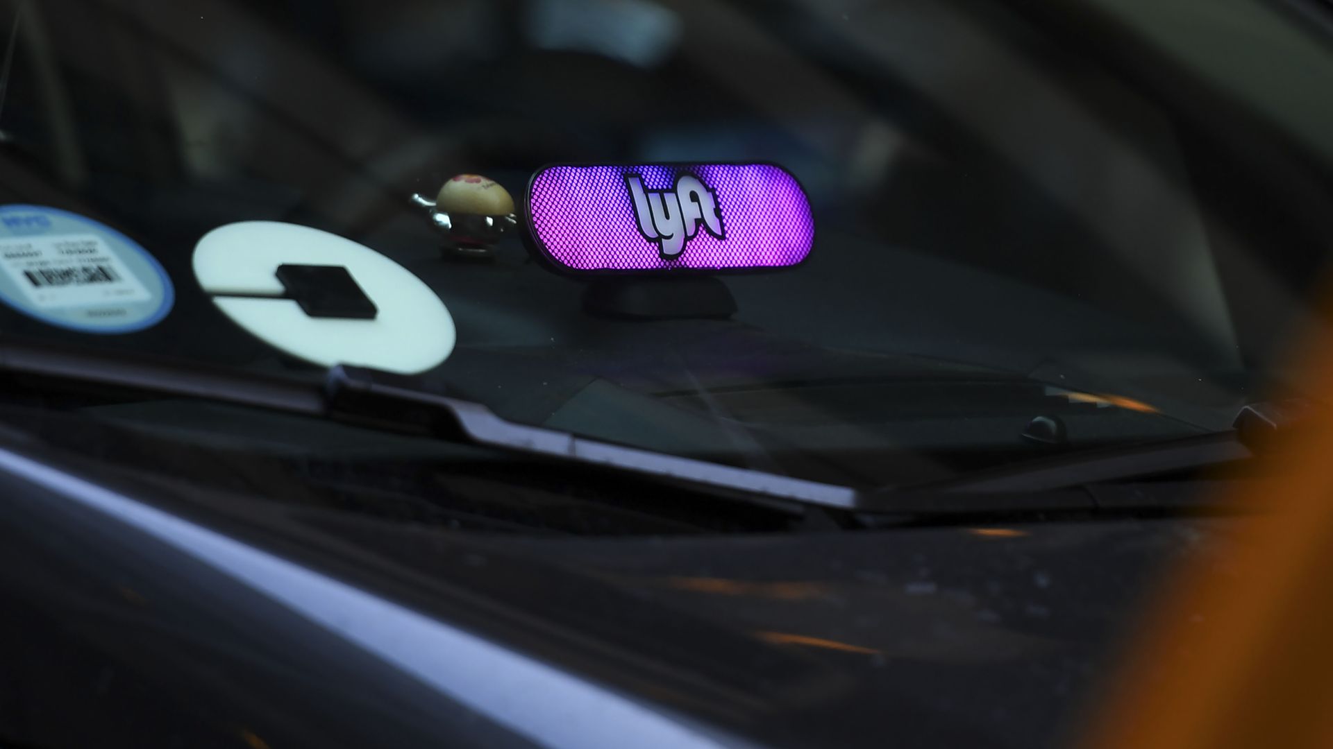Car with a Lyft sticker