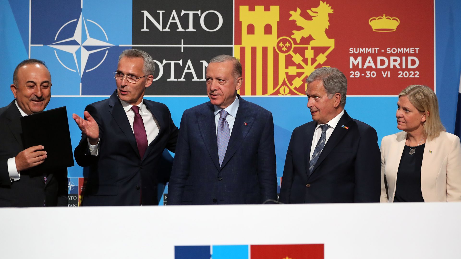 Swedish, Finnish, and Turkish leaders at NATO summit