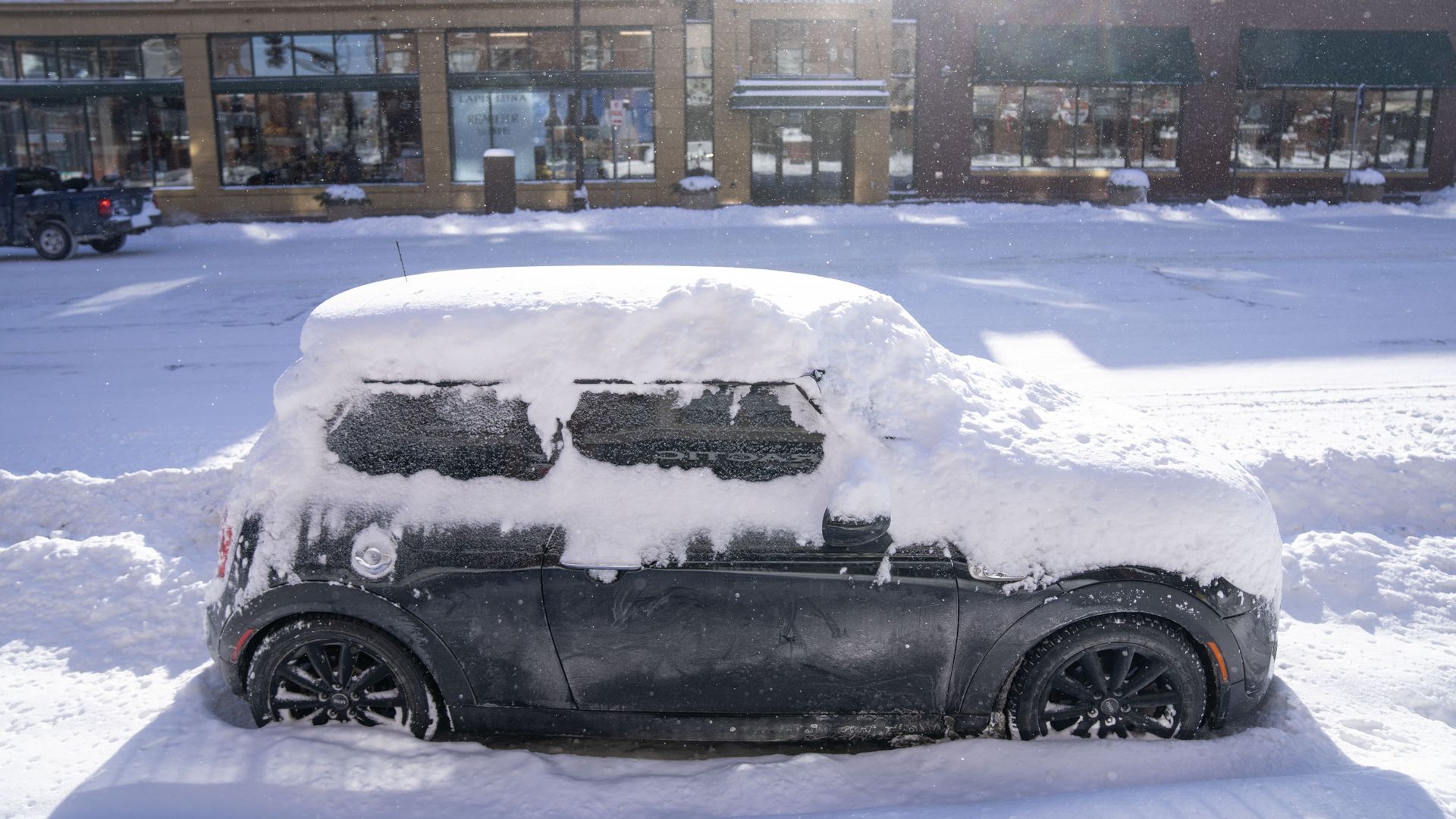 A car in the snow