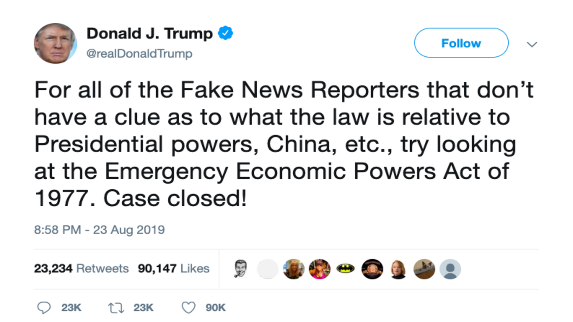 Trump tweet screen shot