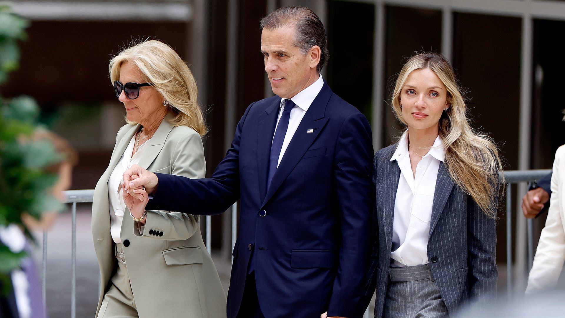 Hunter Biden with first lady Jill Biden and his wife Melissa Cohen Biden exiting a federal court house on June 11.
