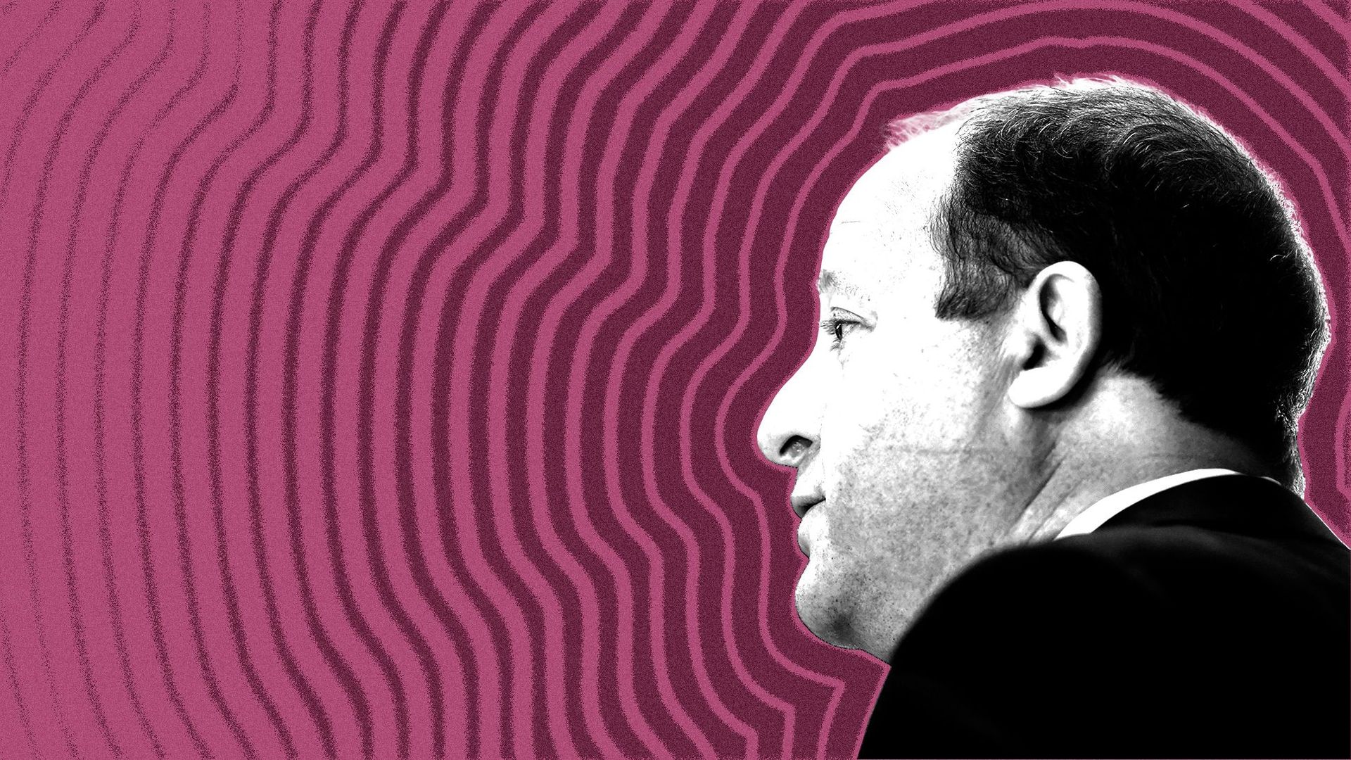 Photo illustration of Colorado Gov. Jared Polis with lines radiating from him.