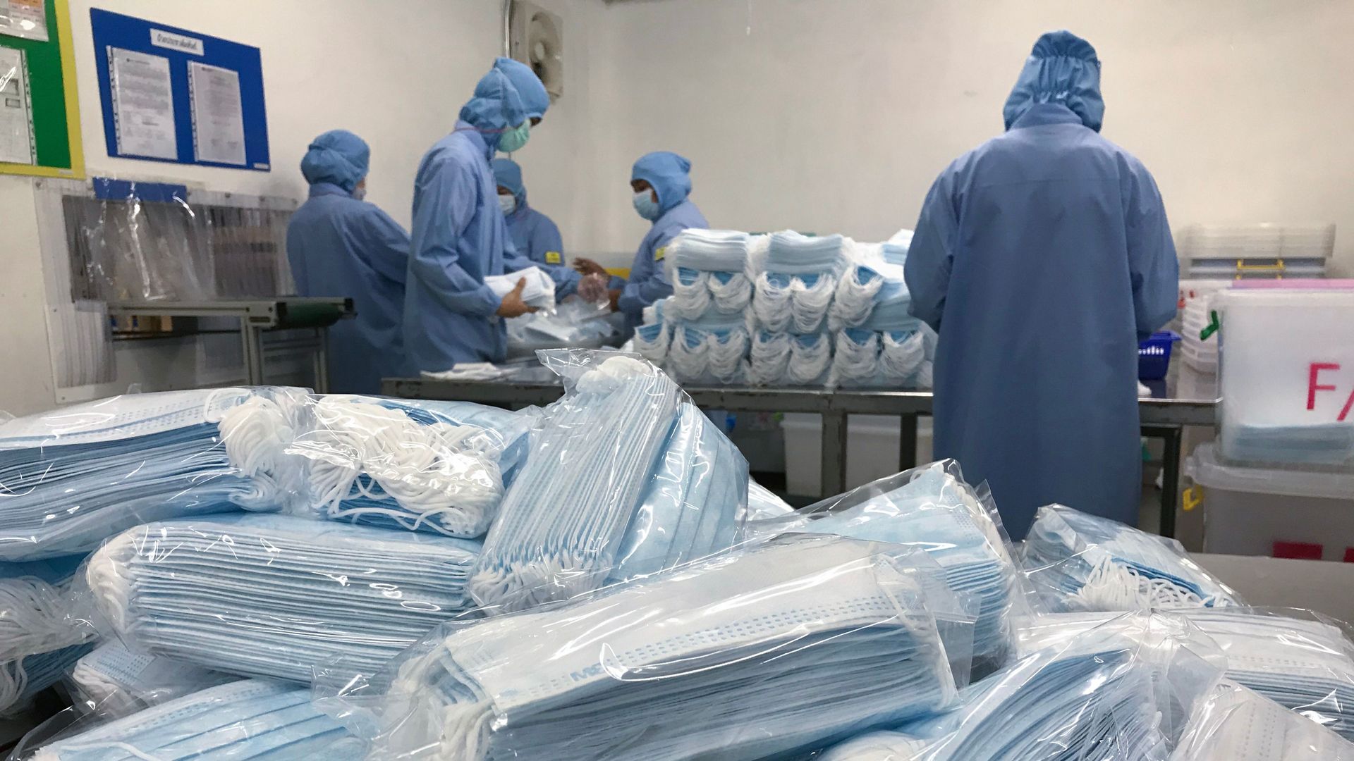 A Thai surgical mask factory, producing 10 million masks a month, increased working hours to cope with the rising demand following an outbreak of SARS-like virus in China,