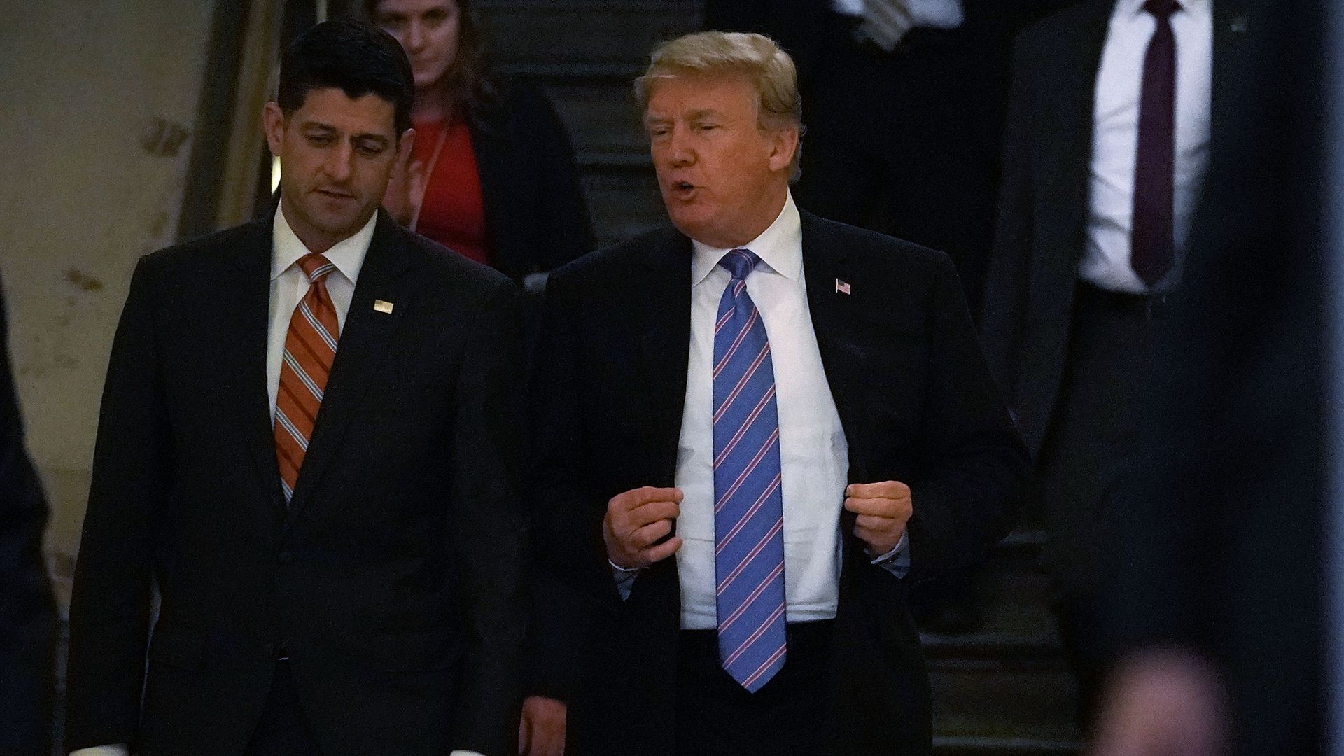 Speaker Paul Ryan and President Trump on Capitol to discuss immigration with House Republicans.