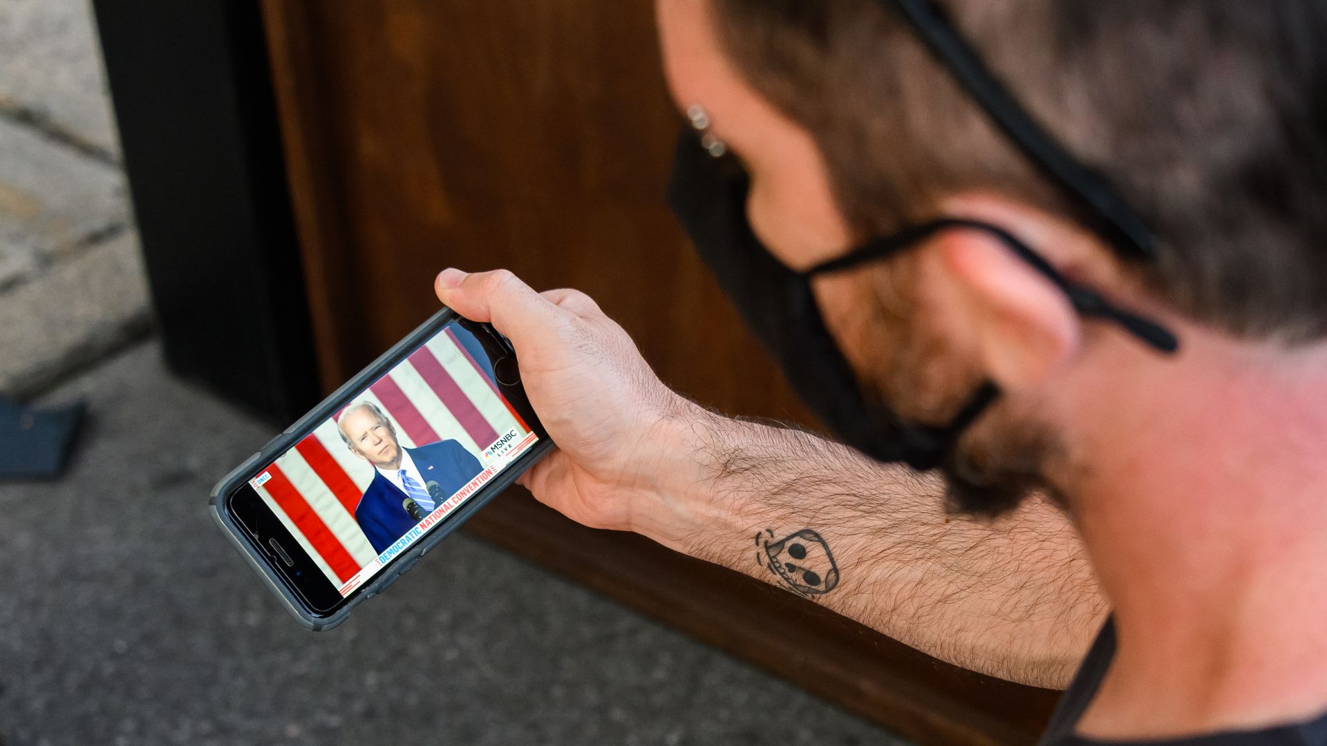 Man looking at cellphone