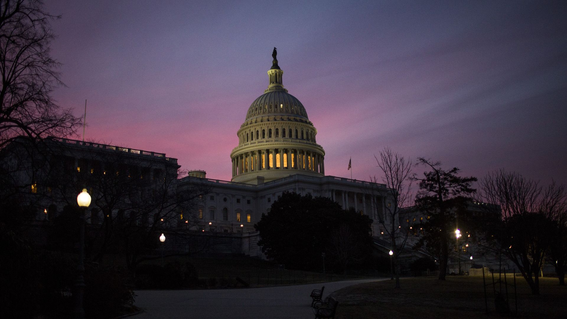 Capitol building at sunset