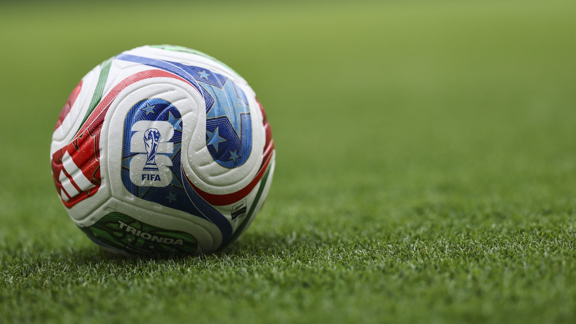 A soccer ball with the FIFA 2026 logo