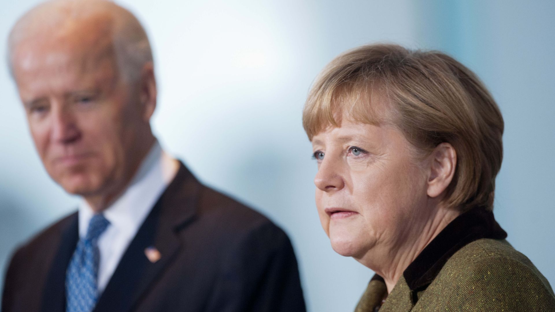 German Chancellor Angela Merkel with then-Vice President Biden in Berlin in February 2013.