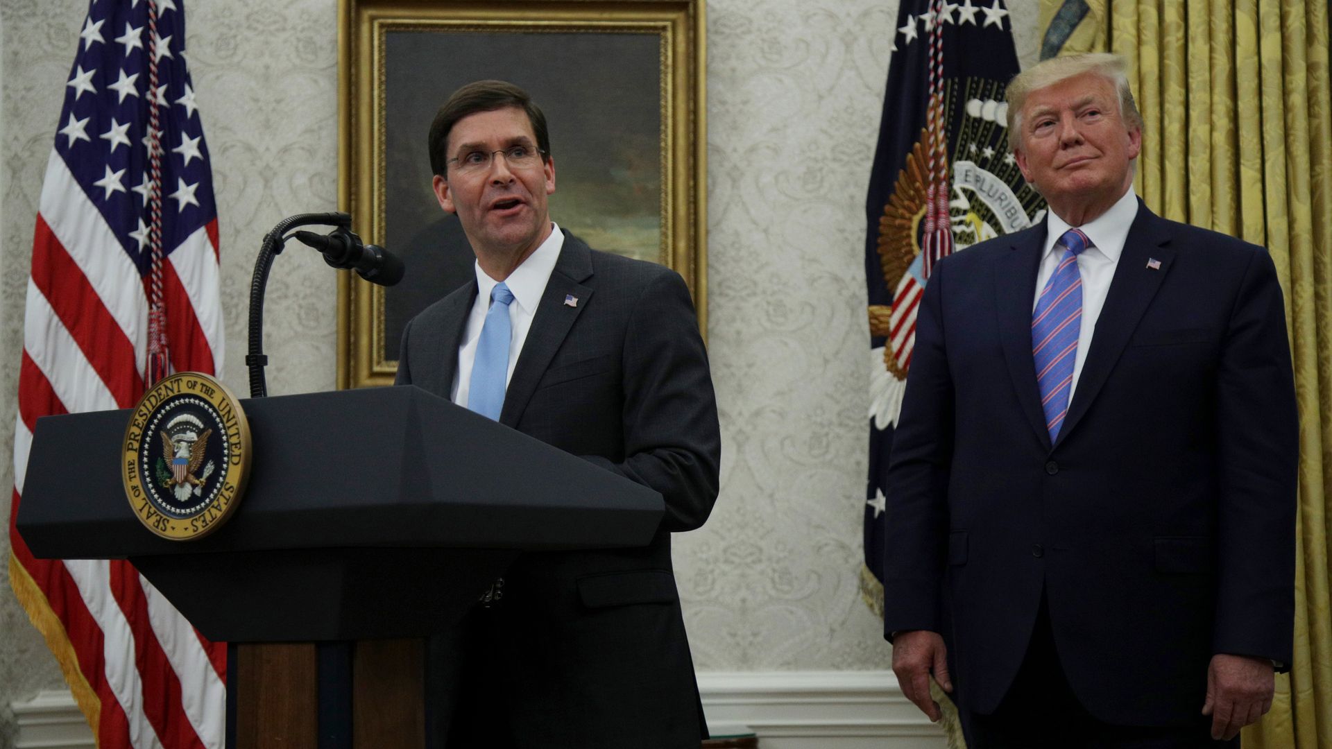 President Trump and Secretary of Defense Mark Esper
