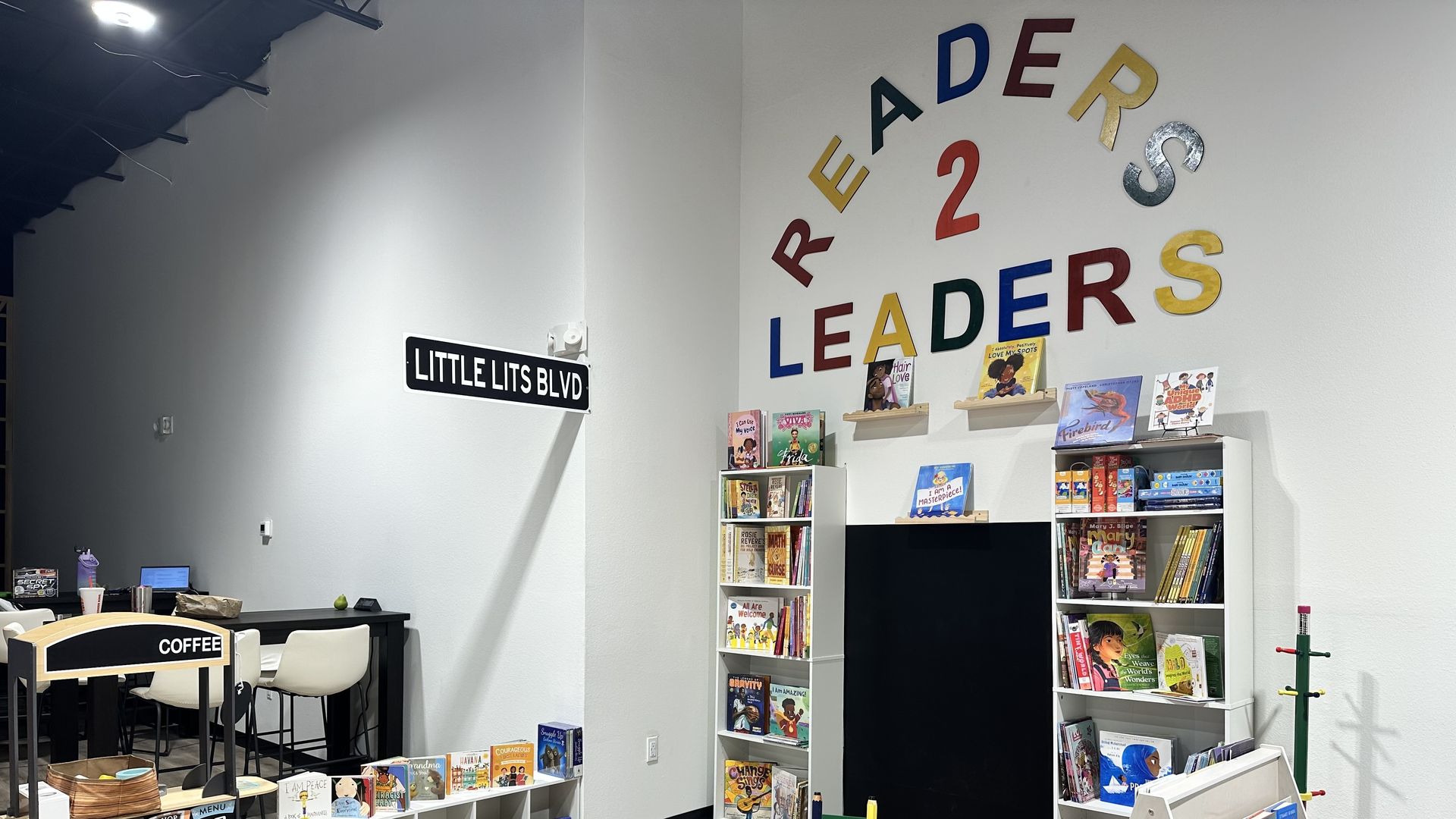 Photo of the kids corner at a bookstore. 