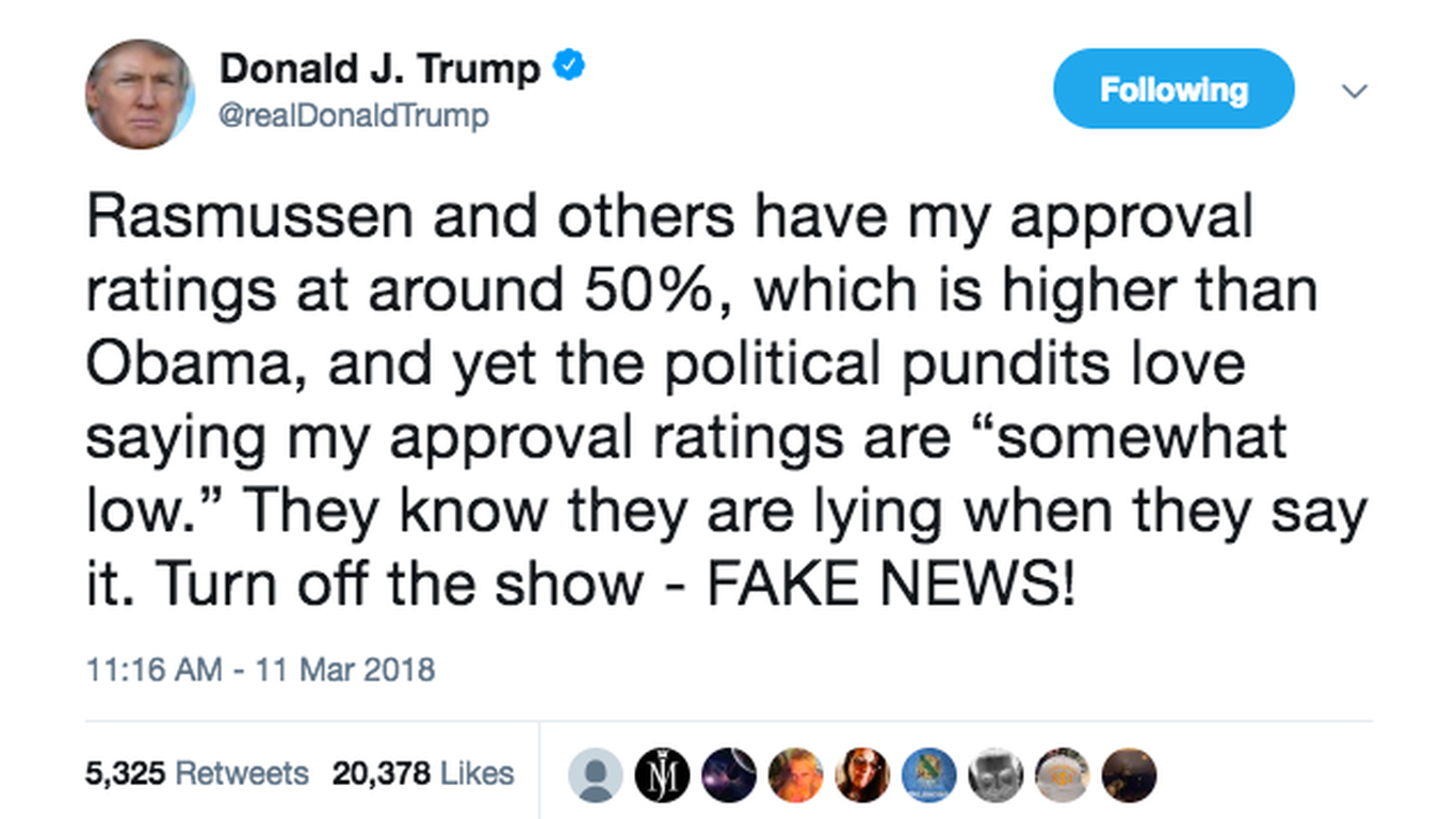 Fact-checking Trump's Approval Ratings Tweet