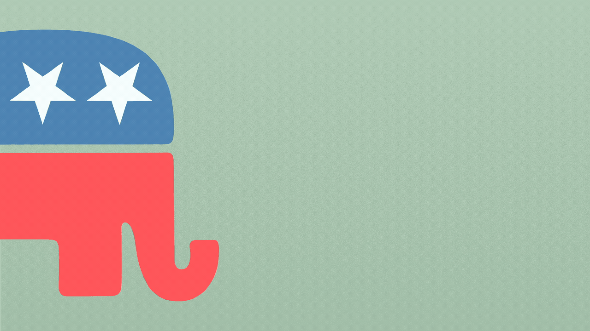Illustration of the Republican elephant logo with a unicorn horn breaking out of its forehead.