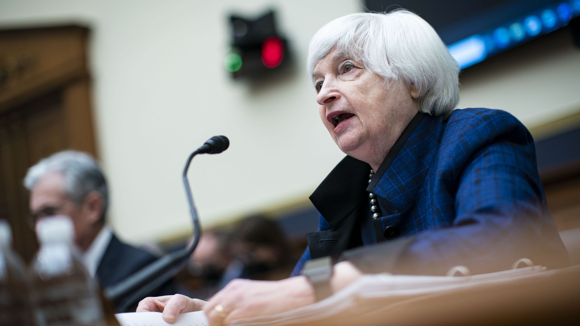 Treasury Secretary Janet Yellen is seen testifying to Congress on Wednesday.