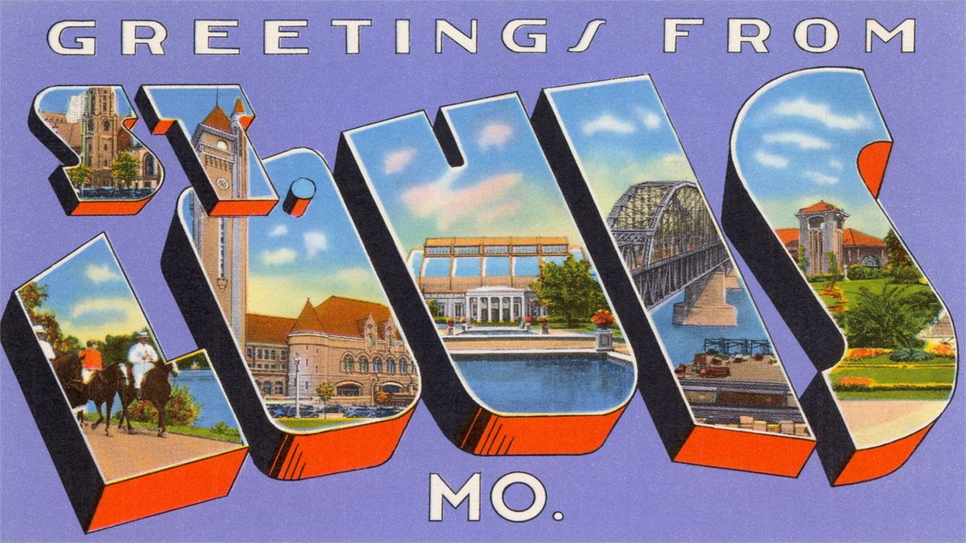 Postcard that says greetings from St. Louis Missouri