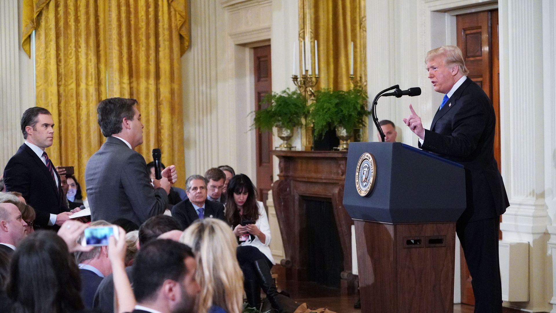 Jim Acosta and Trump at press briefing